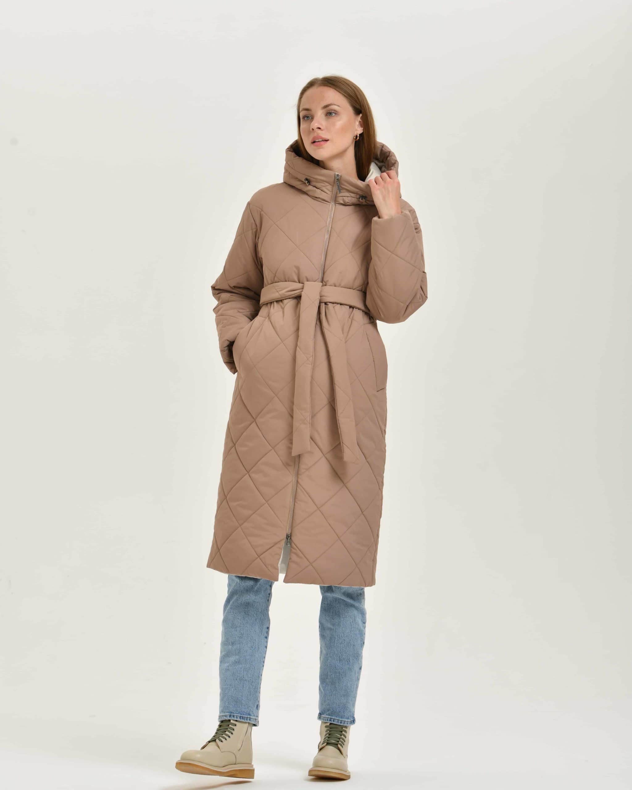Бежевое пальто-трансформер для будущих и кормящих мам Melanika Бежевое пальто-трансформер для будущих и кормящих мам Melanika