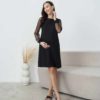 Кофейное теплое платье для будущих и кормящих мам Fresno Весна 18