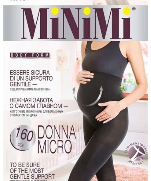 Черные колготки из микрофибры для беременных Minimi 160den