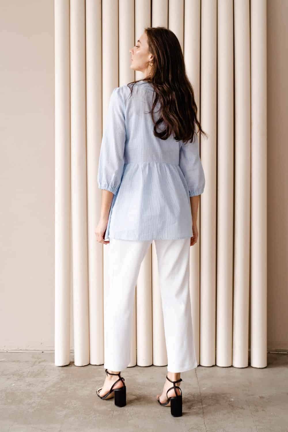 Белые льняные брюки для будущих мам Linen Белые льняные брюки для будущих мам Linen — изображение 8