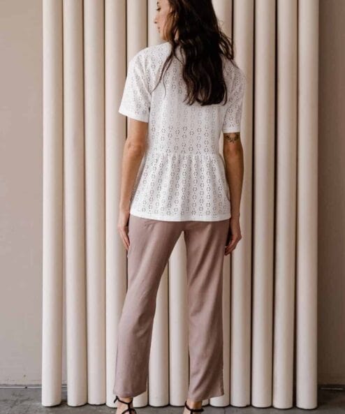 Кофейные льняные брюки для будущих мам Linen Кофейные льняные брюки для будущих мам Linen — изображение 4