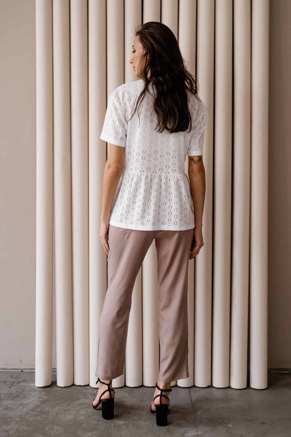 Кофейные льняные брюки для будущих мам Linen Кофейные льняные брюки для будущих мам Linen — изображение 4