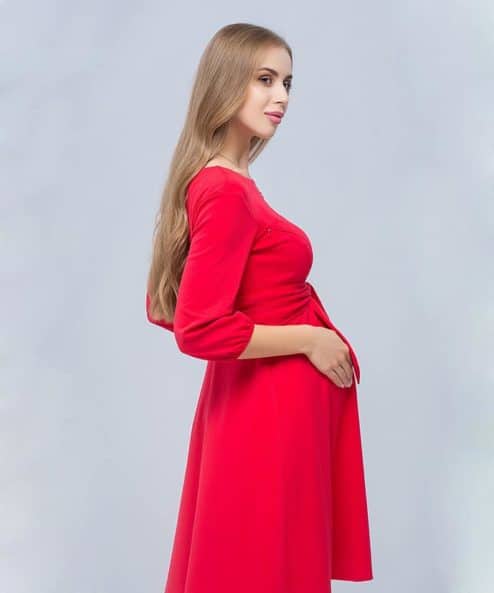 Красное платье для будущих и кормящих мам Gloria — изображение 5
