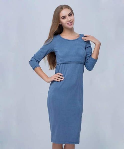 Голубое платье для будущих и кормящих мам Loly — изображение 7