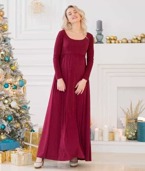Вишневое платье для беременных Not Casual Вишневое платье для беременных Not Casual