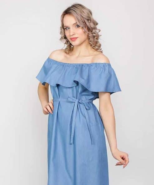 Голубой сарафан для беременных и кормящих мам Summer Chik — изображение 10