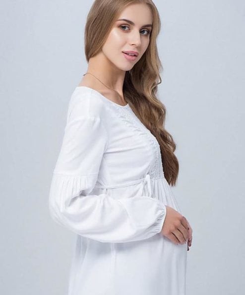 Белая блуза для беременных и кормящих мам Dayana — изображение 5