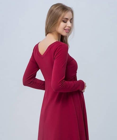 Бордовое платье для будущих и кормящих мам Olivia — изображение 9