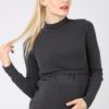 Бордовый теплый лонгслив для кормления Maria Распродажа одежды для беременных 16