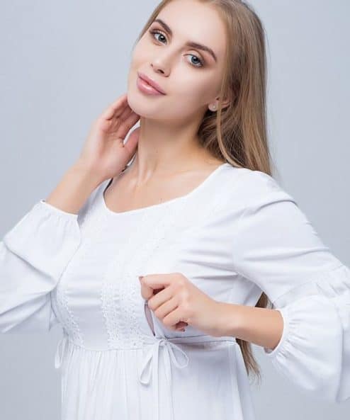 Белая блуза для беременных и кормящих мам Dayana — изображение 6