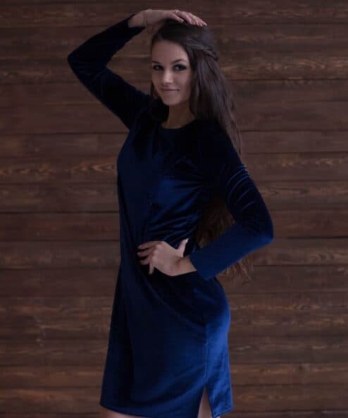 Синее платье для будущих и кормящих мам Velvet Day — изображение 4