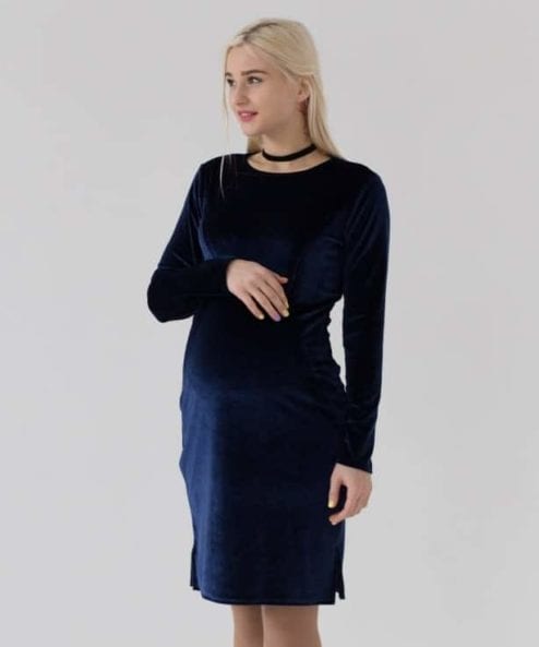 Синее платье для будущих и кормящих мам Velvet Day