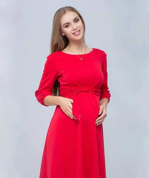 Красное платье для будущих и кормящих мам Gloria — изображение 6