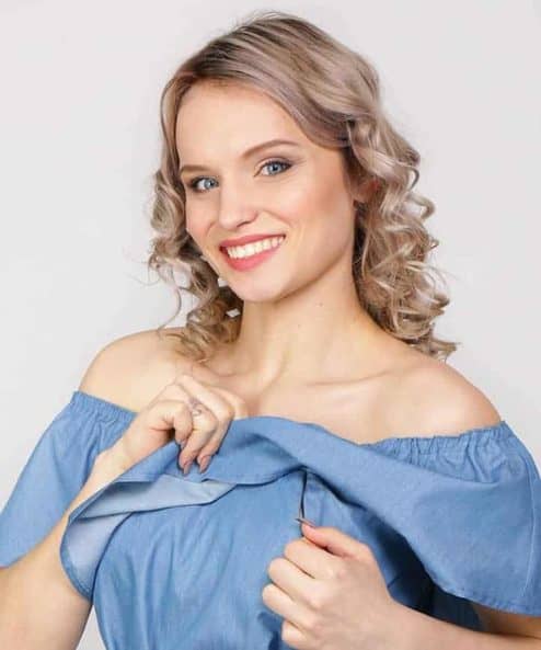 Голубой сарафан для беременных и кормящих мам Summer Chik — изображение 11