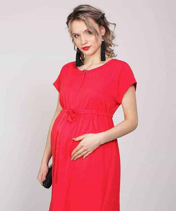 Красное платье для будущих и кормящих мам Rossa Красное платье для будущих и кормящих мам Rossa — изображение 6