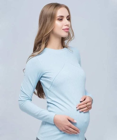 Голубой лонгслив для будущих и кормящих мам Stefania New — изображение 3