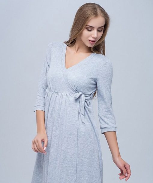 Серый халат для будущих и кормящих мам Selavi — изображение 2
