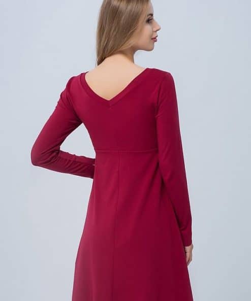 Бордовое платье для будущих и кормящих мам Olivia — изображение 6