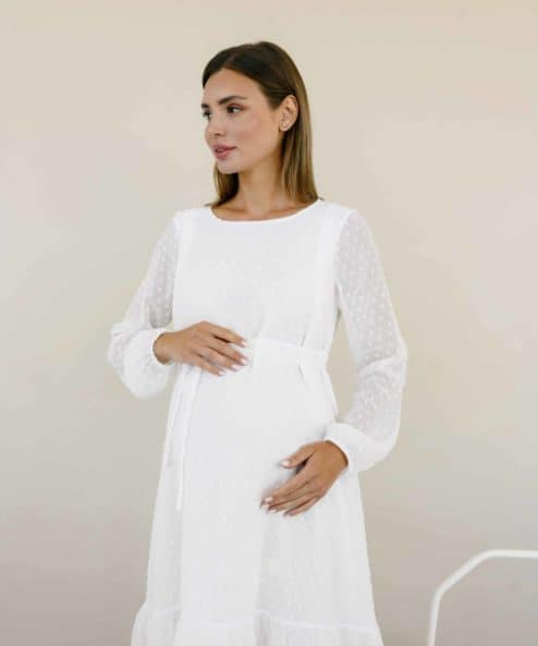 Белое воздушное платье для будущих и кормящих мам Bellini Белое воздушное платье для будущих и кормящих мам Bellini — изображение 14