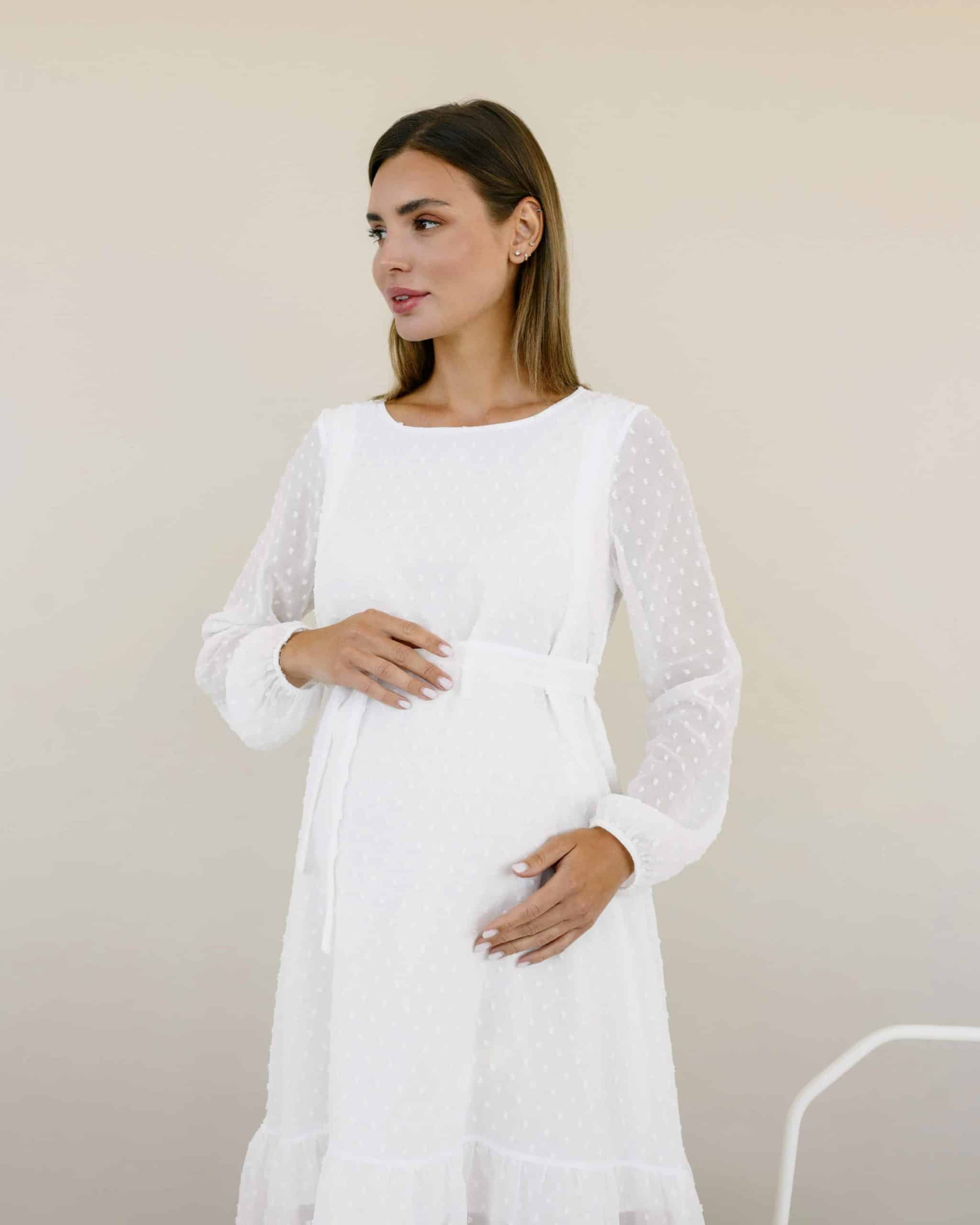 Белое воздушное платье для будущих и кормящих мам Bellini Белое воздушное платье для будущих и кормящих мам Bellini — изображение 14