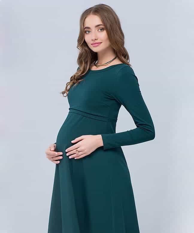 Темно-зеленое платье для будущих и кормящих мам Olivia Темно-зеленое платье для будущих и кормящих мам Olivia — изображение 6