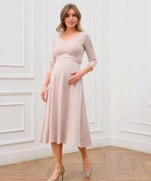 Бежевое платье для будущих и кормящих мам Princess — изображение 3