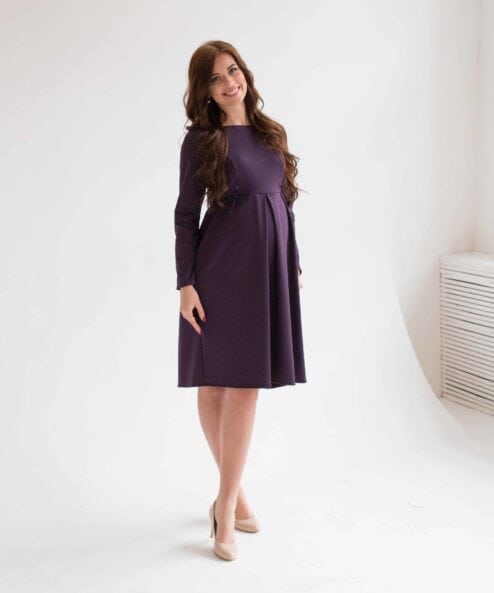 Баклажановое платье для беременных и кормящих Darling Баклажановое платье для беременных и кормящих Darling — изображение 4
