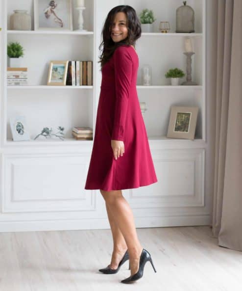 Бордовое платье для будущих и кормящих мам Olivia — изображение 3
