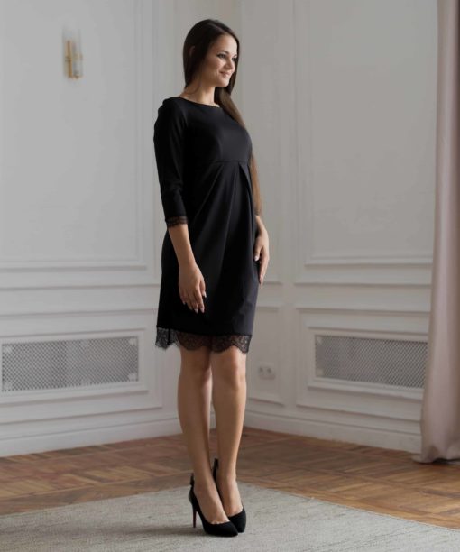 Черное платье для будущих и кормящих мам Rosemary