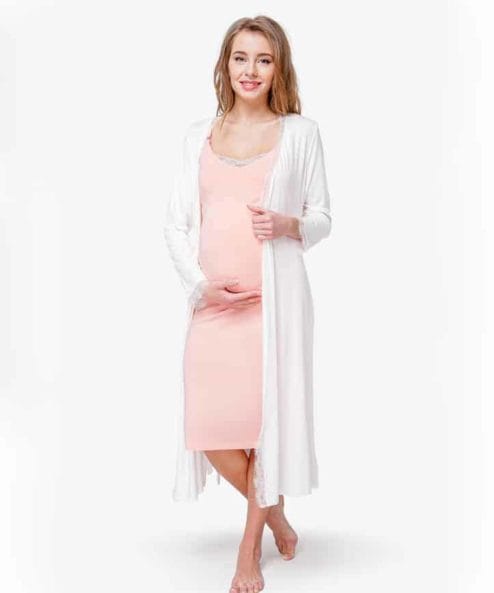Розовое платье-топ для будущих и кормящих мам Bodycon — изображение 2