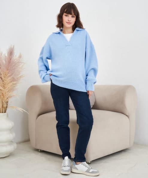 Синие утеплённые джинсы moms для беременных Isla New Синие утеплённые джинсы moms для беременных Isla New — изображение 4