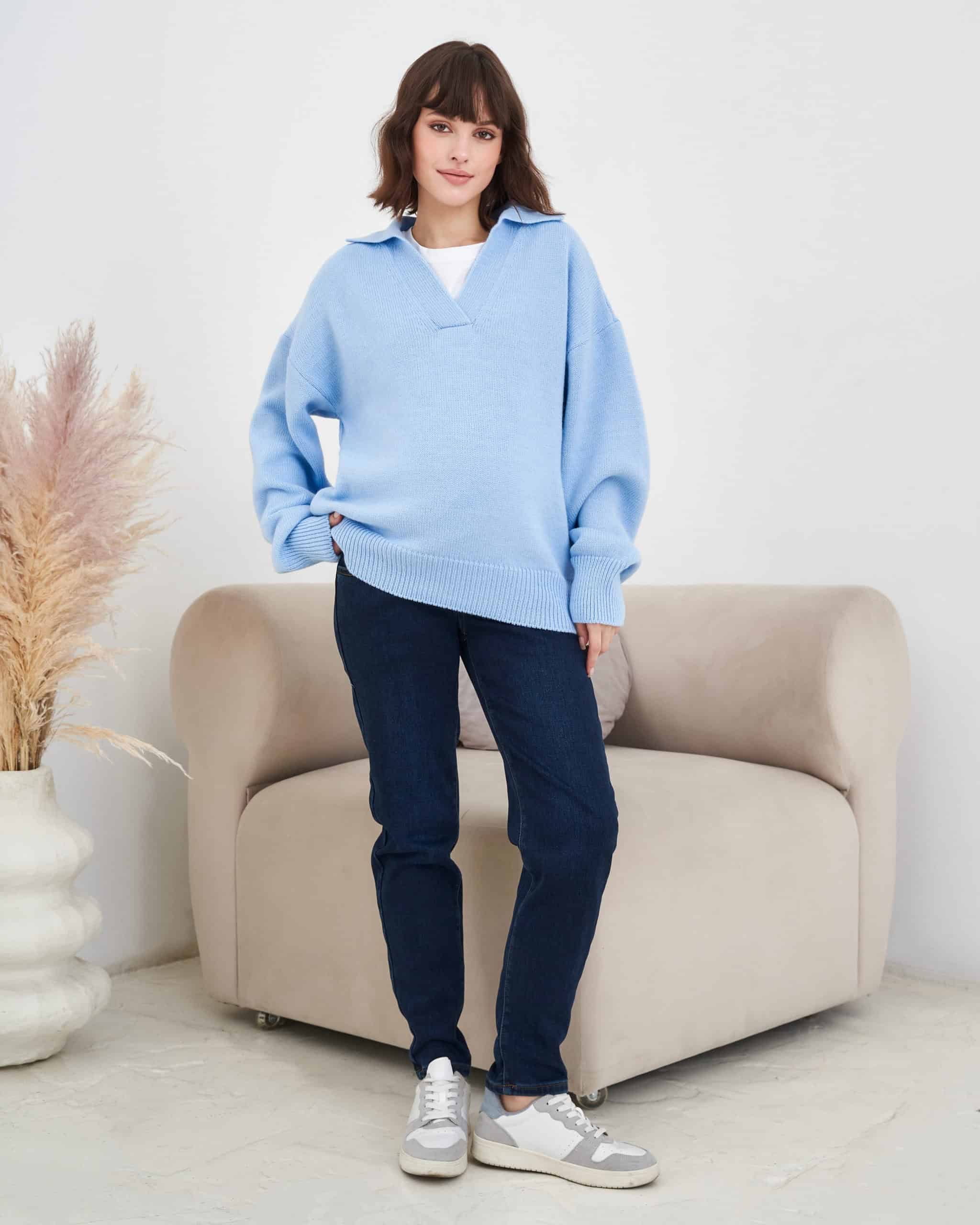 Синие утеплённые джинсы moms для беременных Isla New Синие утеплённые джинсы moms для беременных Isla New — изображение 4