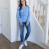 Голубой свитшот с кружевом для беременных и кормящих мам Summer Lace Костюмы 18