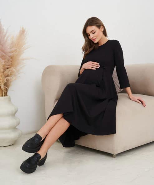 Черное платье для будущих и кормящих мам Jaclyn Черное платье для будущих и кормящих мам Jaclyn — изображение 9