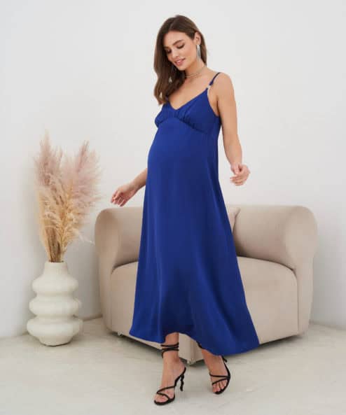 Синее платье для будущих и кормящих мам Karmen NEW