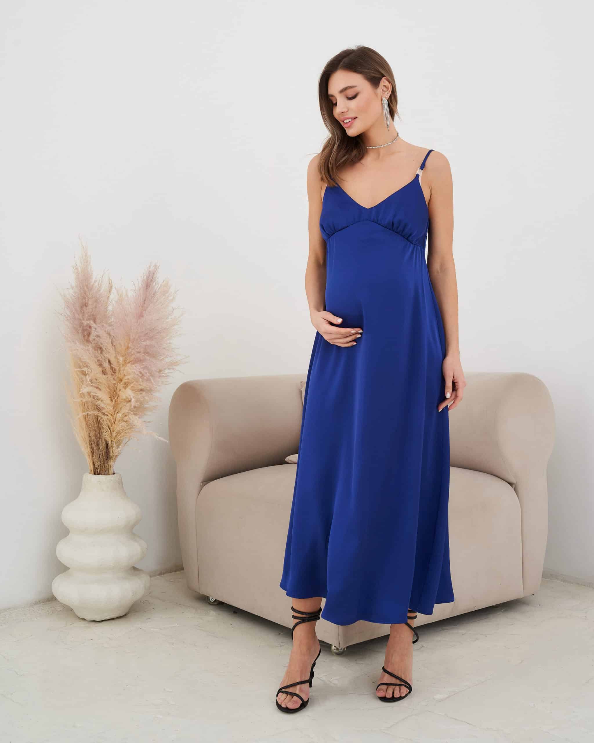 Синее платье для будущих и кормящих мам Karmen NEW Синее платье для будущих и кормящих мам Karmen NEW — изображение 5