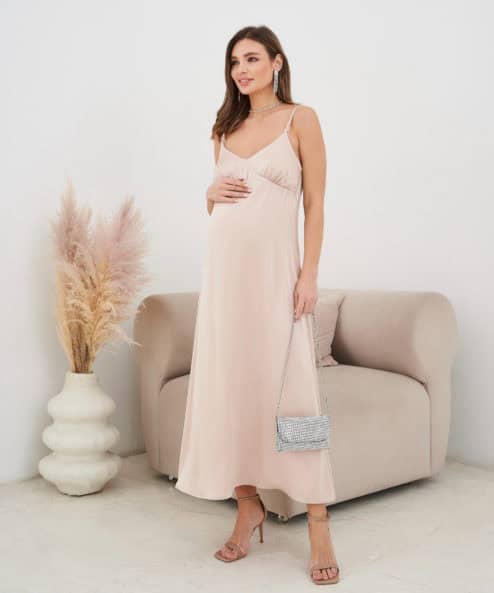 Бежевое платье для будущих и кормящих мам Karmen NEW — изображение 10