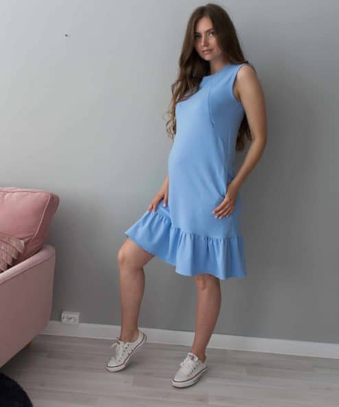 Голубое платье для будущих и кормящих мам Summer Ketty Голубое платье для будущих и кормящих мам Summer Ketty — изображение 3