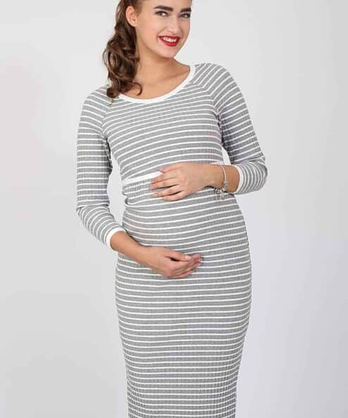 Серое платье для будущих и кормящим мам Loly — изображение 7