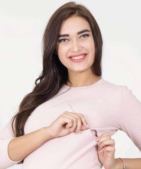 Пудровый лонгслив для будущих и кормящих мам Stefania Пудровый лонгслив для будущих и кормящих мам Stefania — изображение 8