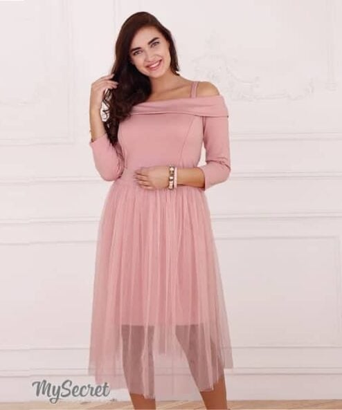 Пудровое платье для беременных и кормящих мам Eleonora — изображение 7