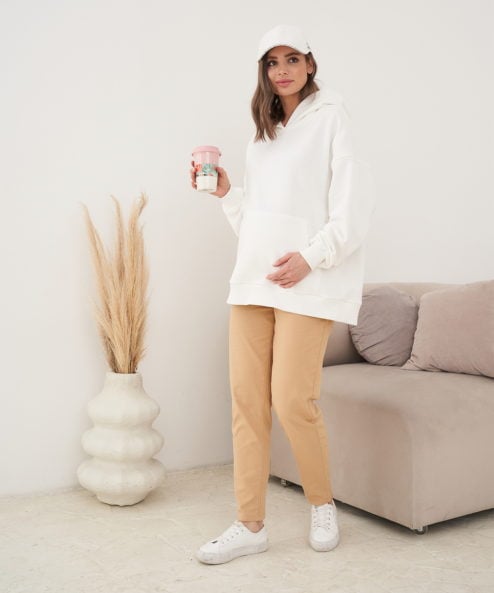 Бежевые джинсы moms для будущих мам Hampton