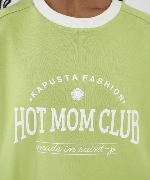 Лаймовый свитшот для будущих и кормящих мам Hot Mom Light — изображение 3