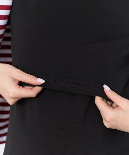 Черное платье-футболка для будущих и кормящих мам Casual — изображение 8
