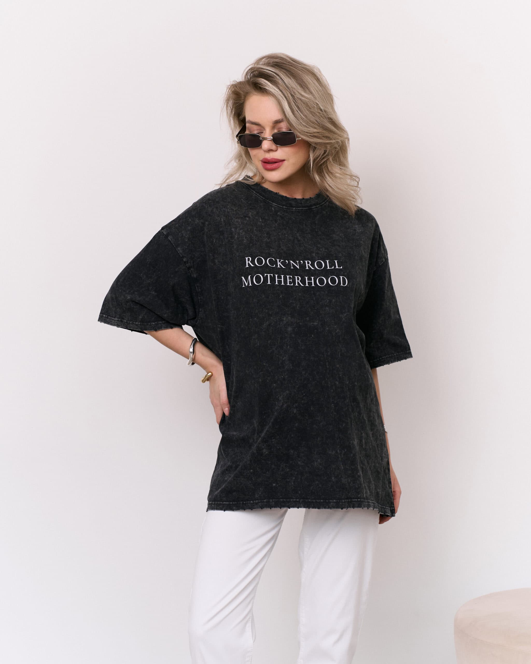Футболка из вареного хлопка Rock-n-roll Motherhood Футболка из вареного хлопка Rock-n-roll Motherhood