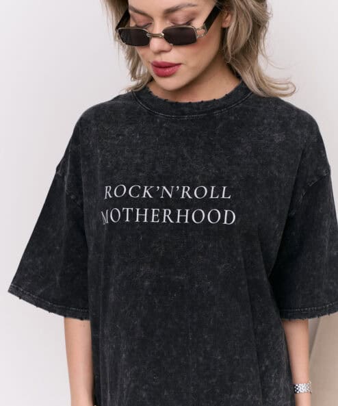 Футболка из вареного хлопка Rock-n-roll Motherhood Футболка из вареного хлопка Rock-n-roll Motherhood — изображение 2