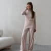 Бежевые брюки для будущих и кормящих мам Soft