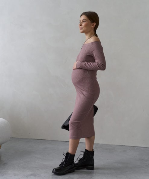Кофейное платье для будущих и кормящих мам Everett NEW Кофейное платье для будущих и кормящих мам Everett NEW — изображение 8