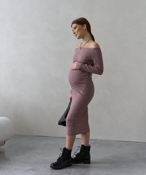 Кофейное платье для будущих и кормящих мам Everett NEW Кофейное платье для будущих и кормящих мам Everett NEW — изображение 4