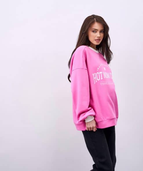 Розовый свитшот для будущих и кормящих мам Hot Mom Light — изображение 4